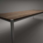 Design Tisch Annabell Nummer 4 aus Holz Stahl Nuss Edel-Stahl by Sebastian Bohry timeless design