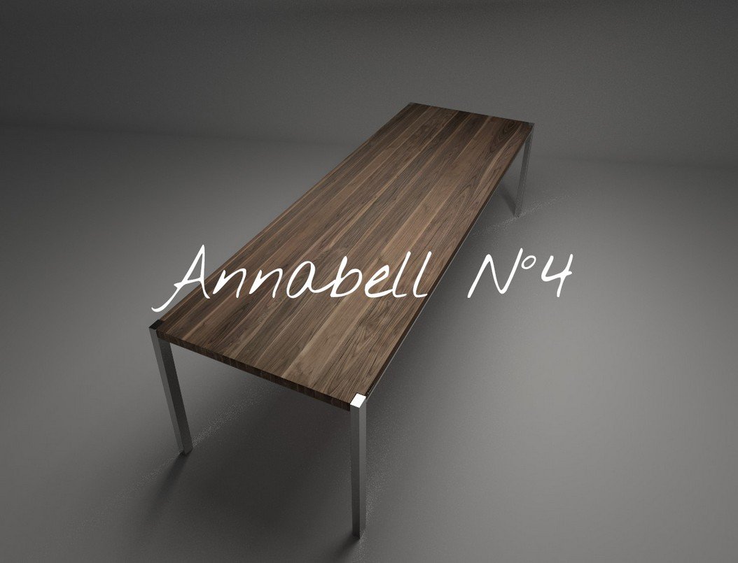 Design Tisch Annabell Nummer 4 aus Edel-Stahl Holz by Sebastian Bohry timeless design