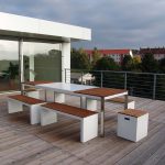 Design Tisch Sealine Nummer 2 aus Holz Metall by Sebastian Bohry