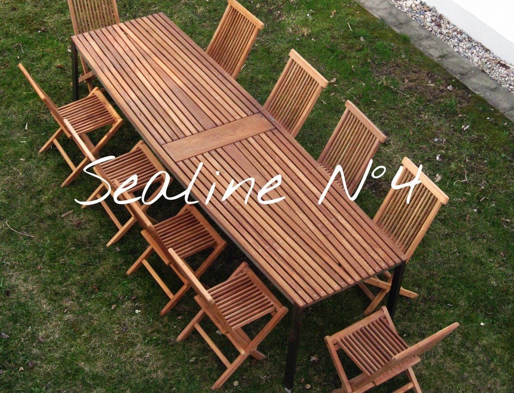 Design Tisch Sealine Nummer 4 aus Holz Metall Teak by Sebastian Bohry timeless design