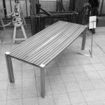 Design Tisch Sealine Nummer 5 aus Holz Edel-Stahl by Sebastian Bohry timeless design