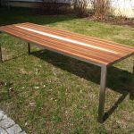 Design Tisch Sealine Nummer 3 aus Holz Teak Edel-Stahl by Sebastian Bohry timeless Design 