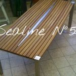 Design Tisch Sealine Nummer 5 aus Holz Metall Edelstahl by Sebastian Bohry timeless design